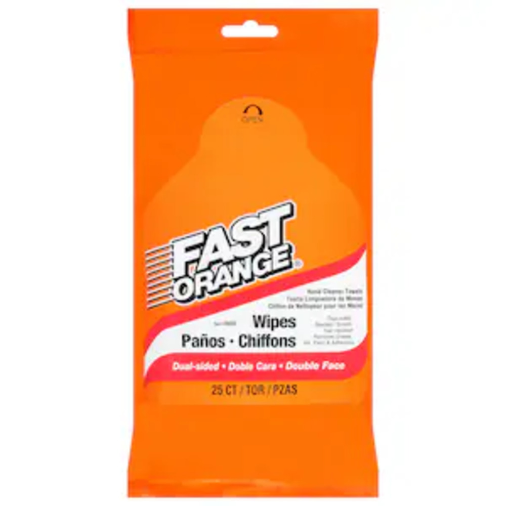 Fast Orange Hand Cleaner Wipes - 25 count